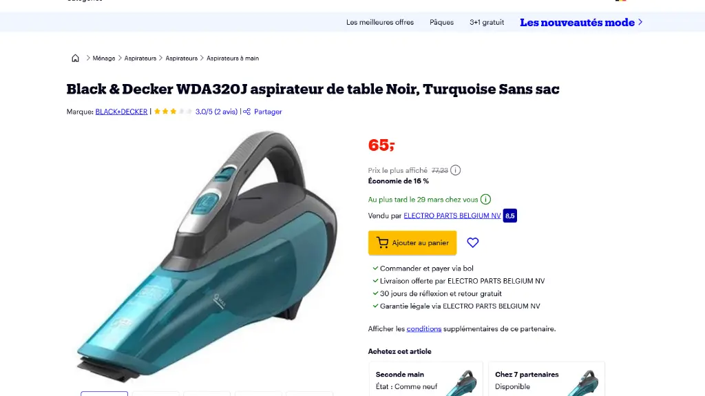 Screenshot 2024-03-22 at 15-41-14 Black & Decker WDA320J aspirateur de table Noir Turquoise Sans sac bol.webp