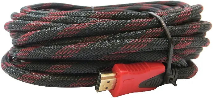 Câble HDMI TRESSE BLINDEE,  haute vitesse contact plaqué 24K or, 30 M.