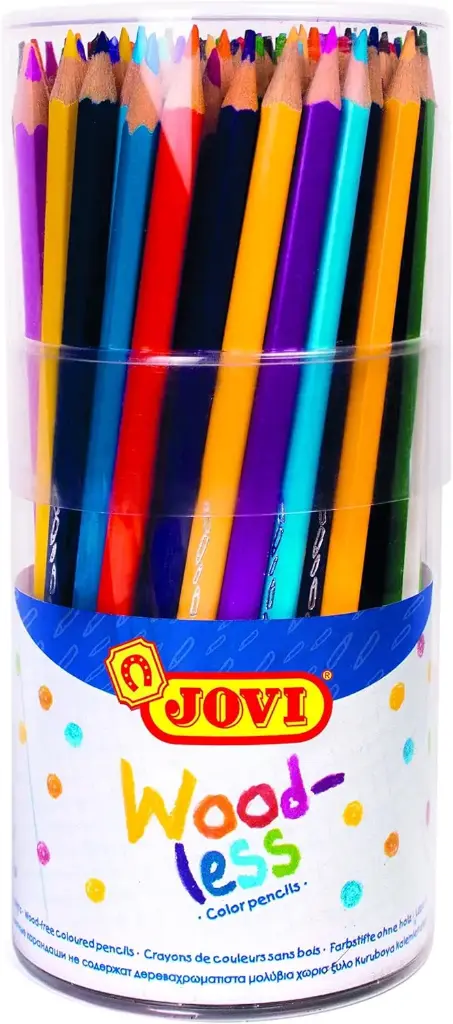 Jovi - Crayons de couleur sans bois, Étui de 84 crayons