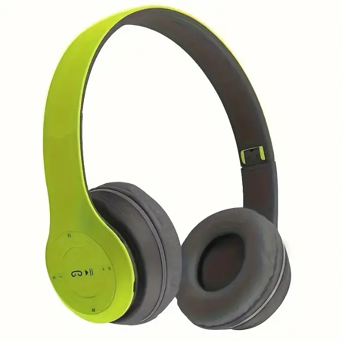 CASQUE AUDIO AVEC PORT CARTE MINI SD sans fil à arceau WIRELESS BLUETOOTH 5.0 EDR CBW47 VERT