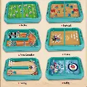 Jeu de société de table multi joueurs six-en-un,