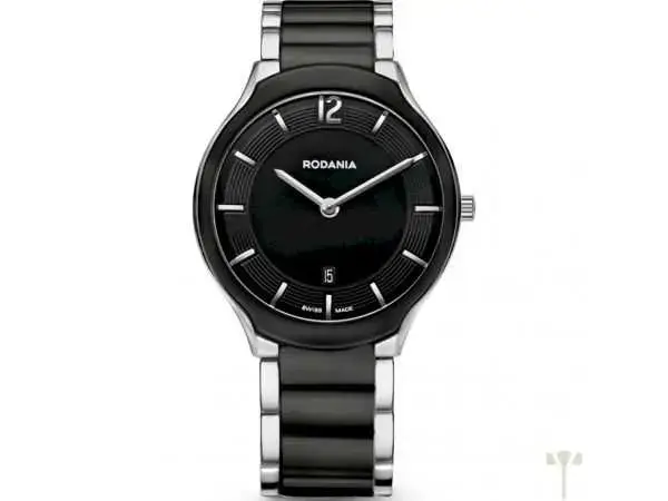 RODANIA bi quartz MIXTE NOIR & ACIER MNA