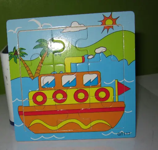 PUZZLE ENFANTS 9 pièces en bois BATEAU