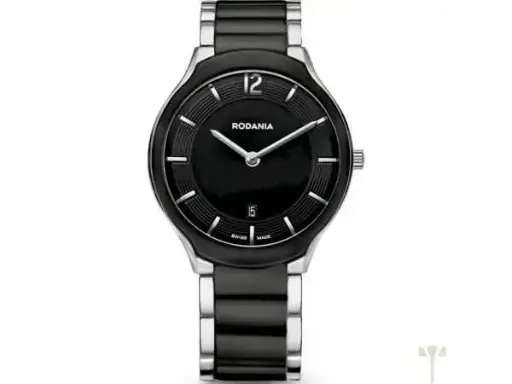 RODANIA bi quartz MIXTE NOIR & ACIER MNA